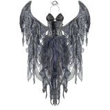 Dark Fallen Angel Costume Halloween Cosplay with Wings
