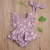 Newborn Infant Princess Girl Heart Print Ruffles Sleeve outfit bby