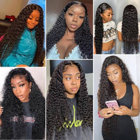 13x4 Kinky Curly Lace Front Human Hair Wigs Brazilian Transparent Lace Frontal Wig 150%-250% Density - Divine Diva Beauty