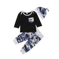 Newborn Infant Kids Baby Boy Clothes Camouflage outfit bby