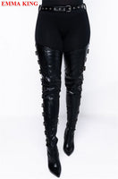 Sexy Ladies Buckle Strap Thigh High Boots