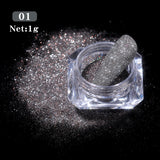 Reflective Glitter Nail Powder Green Red Holographic Nail Art Dust Shinning Chrome Pigment DIY Manicures Decoration