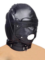 SM Leather Padded Hood Blindfold,Head Harness Mask Gag, BDSM Bondage ,Sex Toys For Couples