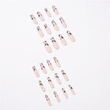 24Pcs/Box Detachable Coffin False Nails with Design Wearable Ballerina Fake Nails Full Cover Nail Tips Press On Nails Manicure