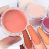 15g Acrylic Powder Nude Orange Crystal Carving Extension Builder Pigment Dust Tips For Fall Winter Nail Art Decorations