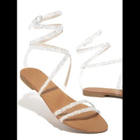 Cross Tied Sandals Crystal Summer Beach Sandals shoes