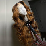 Ombre highlight Blonde lace Front Human Hair Wigs With Baby Hair Brazilian Wavy Remy Deep Part - Divine Diva Beauty