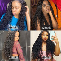 13x4 HD Lace Loose Deep Wave Frontal Wig Brazilian 30 Inch Water Wave Lace Front Human Hair Wigs  Curly Human Hair Wig - Divine Diva Beauty