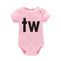 TW IN Letter Print Newborn Infant Baby Boys Girls Outfits bby