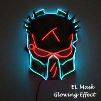 Cosplay Halloween Party Mask Luminous Light up Led Mask EL Wire Neon Glowing Anime Mask Masque Masquerade Masks Horror Mask