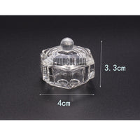 Thick Crystal Glass Dish Cup Holder With Lid Acrylic Liquid Powder Container Nail Art Manicure Tools Washing Equipment