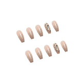 24pcs Rhinestone Design Fake Nails Shiny Bridal Women Lady party nail DIy Decorations Press On nail Tips False Nail Patch