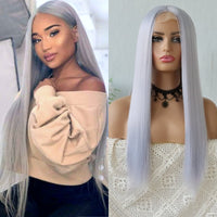 Lace Wigs Long Straight Hair  Lime Green Color Wigs  Women Synthetic Lace Wigs with Natural Hairline