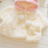 Baby Girl Clothes Cute Rabbit Ears Plush Princess Girls Coat Autumn Winter Warm Hooded Infants Jacket BBY