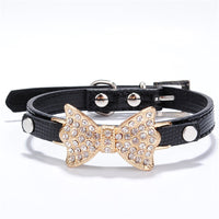 Rhinestone bow pet Collar