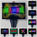 Boy Room Game Wall Poster Canvas Painting Neon Decor Playstation Decoration for Gamer Bedroom Prints Home Decor Picture