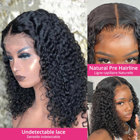 Jerry Curl Bob Wig Human Hair Wigs Brazilian Deep Wave Wig Transparent Lace Wigs Preplucked Hairline Natural Hair - Divine Diva Beauty
