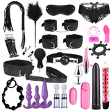 BDSM Kit Handcuffs Sex Toys for Adult G-spot Vibrators Adult Game SM Bondage kit