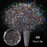 Reflective Glitter Nail Powder Green Red Holographic Nail Art Dust Shinning Chrome Pigment DIY Manicures Decoration