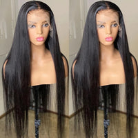 30 Inch 13x1 Transparent Lace Frontal Wig Bone Straight Lace Front Human Hair Wigs Pre Plucked Straight Frontal Human Wig 250% - Divine Diva Beauty