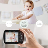 3.5 inch Large Screen Baby Monitor Infrared Night Vision Wireless Video Color Monitor with Lullaby Remote Pan-Tilt-Zoom Camera BBY