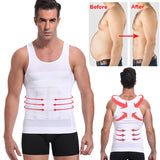 Be-In-Shape Menswear Slimming Body Shaper Waist Trainer Vest Tummy Control Posture Back Correction Abdomen Tank Top