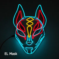 Cosplay Halloween Party Mask Luminous Light up Led Mask EL Wire Neon Glowing Anime Mask Masque Masquerade Masks Horror Mask