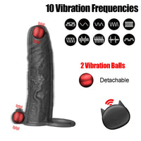 Vibrating Condoms Enlargement For Men Reusable Condoms Dildo Vibrator Penis Ring Sleeve Adult Sex Shop Sex Toy for Couples