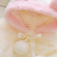 Baby Girl Clothes Cute Rabbit Ears Plush Princess Girls Coat Autumn Winter Warm Hooded Infants Jacket BBY