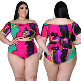 Plus Size avail two piece set Swimsuit summer swimwear