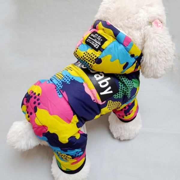 Winter Pet Puppy Dog Clothes Fashion Camo Printed