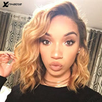 Ombre Blonde #1b/27 Human Hair Wigs Short Bob Wig For Women Brazilian Body Wave 13x4 Lace Front Wig 5x5 Silk Top Closure Wigs