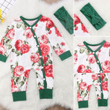 Baby Kids Girl clothes Infant Button floral outfit bby