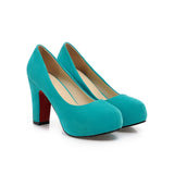 chunky heel pumps 11+