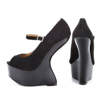 Pumps Fashion Strange Style Platform High Heel Peep Toe Buckle Strap Party Shoes Women 11+