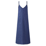 Denim  Sleeveless Long Dress