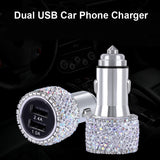 Dual USB Car Charger For Mobile Phone Tablet GPS Fast Charger Crystal Diamond Phone 3 Data Line Wire in Car Cigarette Lighter - Divine Diva Beauty