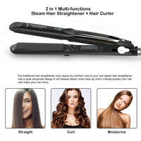 Professional Steam Ceramic Vapor Hair Flat Iron Steam Hair Iron Curler Steamer Hair Styling Tool