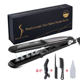 Professional Steam Ceramic Vapor Hair Flat Iron Steam Hair Iron Curler Steamer Hair Styling Tool