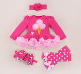 Baby Girl 4pcs Clothing Sets Infant Ice Cream Rompers BBY