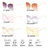 Fashion Oversized Sunglasses Women Brand Designer Big Square Sun Glasses Pearl Decoration Cat Eye Shades Butterfly Eyewear