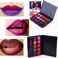 15 Color Women Moisturizing Long Lasting Lip Gloss Palette Girls Nude Cosmetic Makeup Lip Lipstick Female