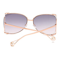 Fashion Oversized Sunglasses Women Brand Designer Big Square Sun Glasses Pearl Decoration Cat Eye Shades Butterfly Eyewear