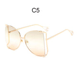 Fashion Oversized Sunglasses Women Brand Designer Big Square Sun Glasses Pearl Decoration Cat Eye Shades Butterfly Eyewear