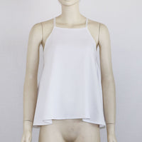 Sexy Halter White Big Ball Gown Hem Style Tank Tops Summer Club Backless shirt