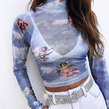 T Shirt See Through Transparent Mesh Tops - Divine Diva Beauty