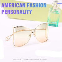 Fashion Oversized Sunglasses Women Brand Designer Big Square Sun Glasses Pearl Decoration Cat Eye Shades Butterfly Eyewear