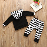 Baby Boy Halloween Costumes Clothes Set Skull Infants Toddler Outfits Long Sleeve Hooded Cartoon Ghost Tops Pull over Pants