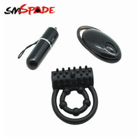 silicone mini Wireless Remote Control Double Cock ring Delay Premature Ejaculation Vibrator sex toys
