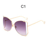 Fashion Oversized Sunglasses Women Brand Designer Big Square Sun Glasses Pearl Decoration Cat Eye Shades Butterfly Eyewear